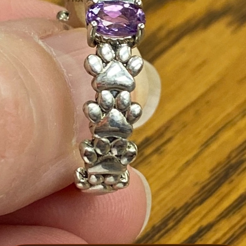 Multicolor Gemstone Silver Paw Ring Set - image 5